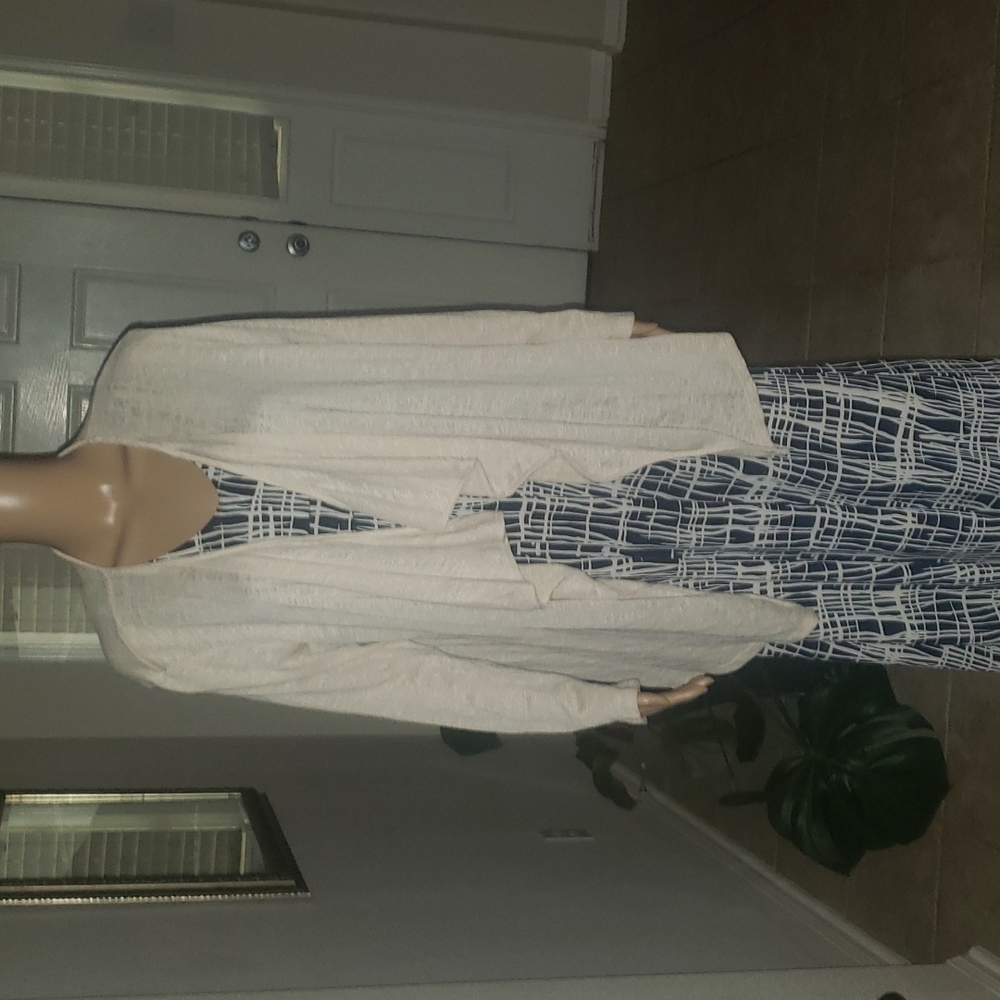 Foreign Exchange L Cascading Open Front Cardigan … - image 1